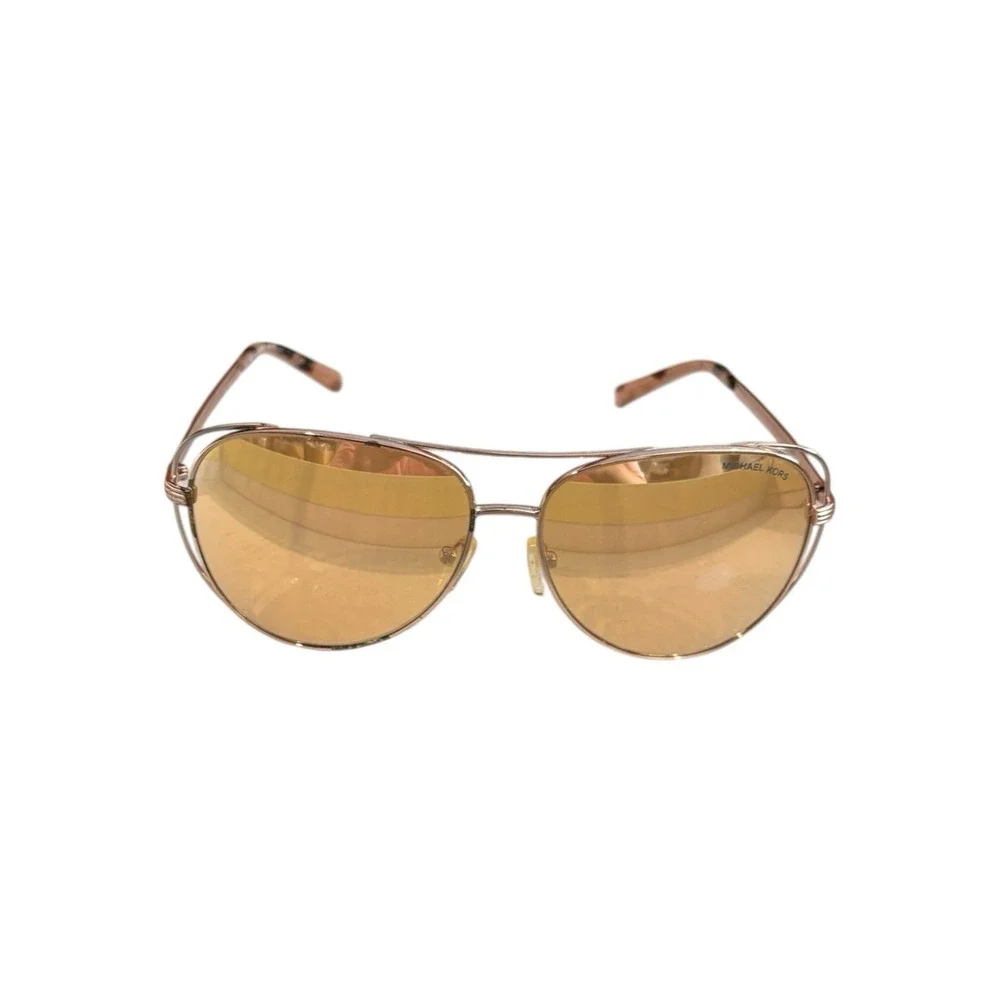 Michael Kors Sunglasses MK1024 Lai Aviator Rose Gold Mirrored Lens 58mm Case